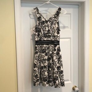 Aqua black and white floral dress size medium